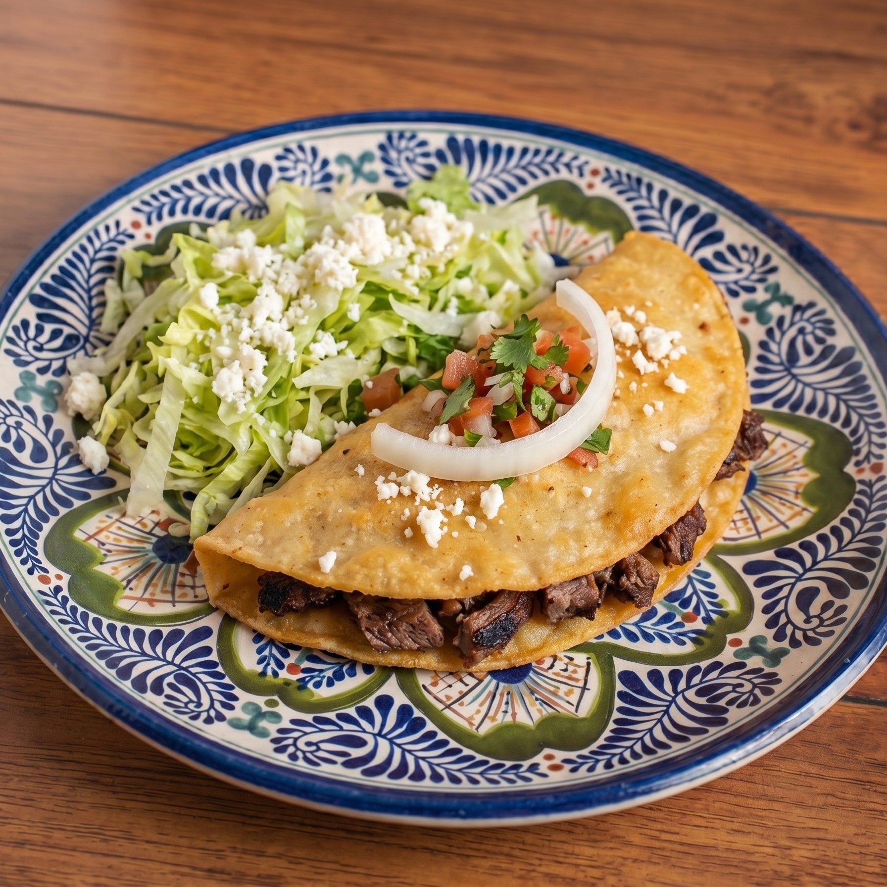 A la Plancha de Maiz con Carne.